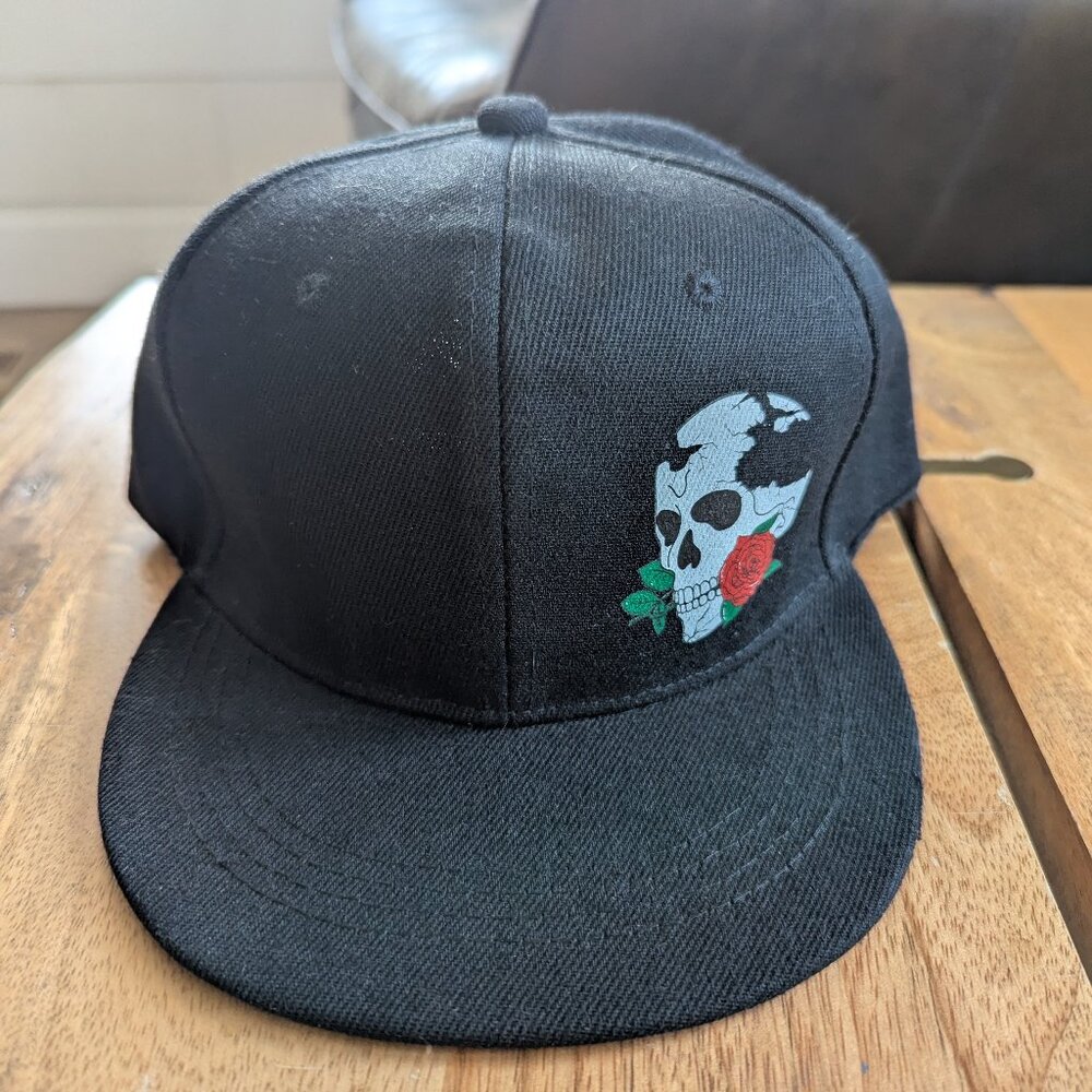 Skeleton Flower Flat Bill Hat